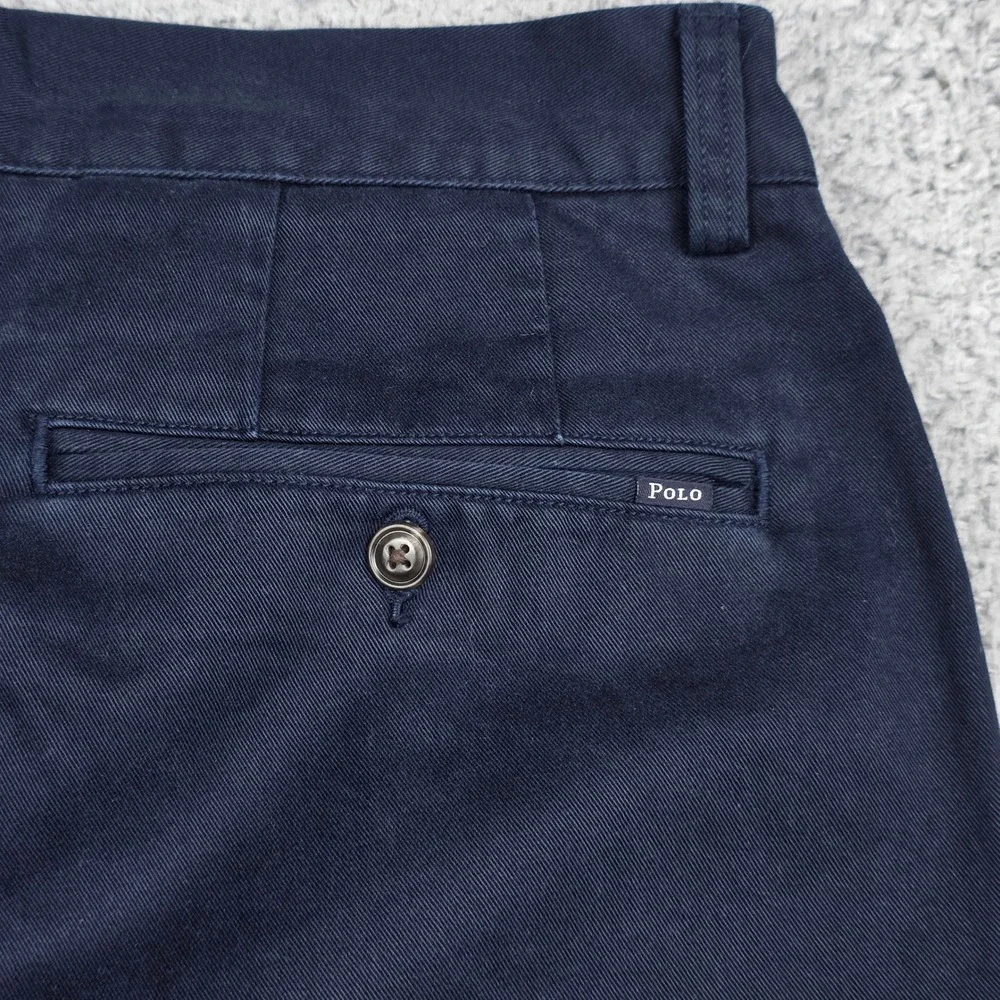 Polo Ralph Lauren Chino Shorts Mens 35 Navy Blue Classic‎ Fit 9 Inch Cotton